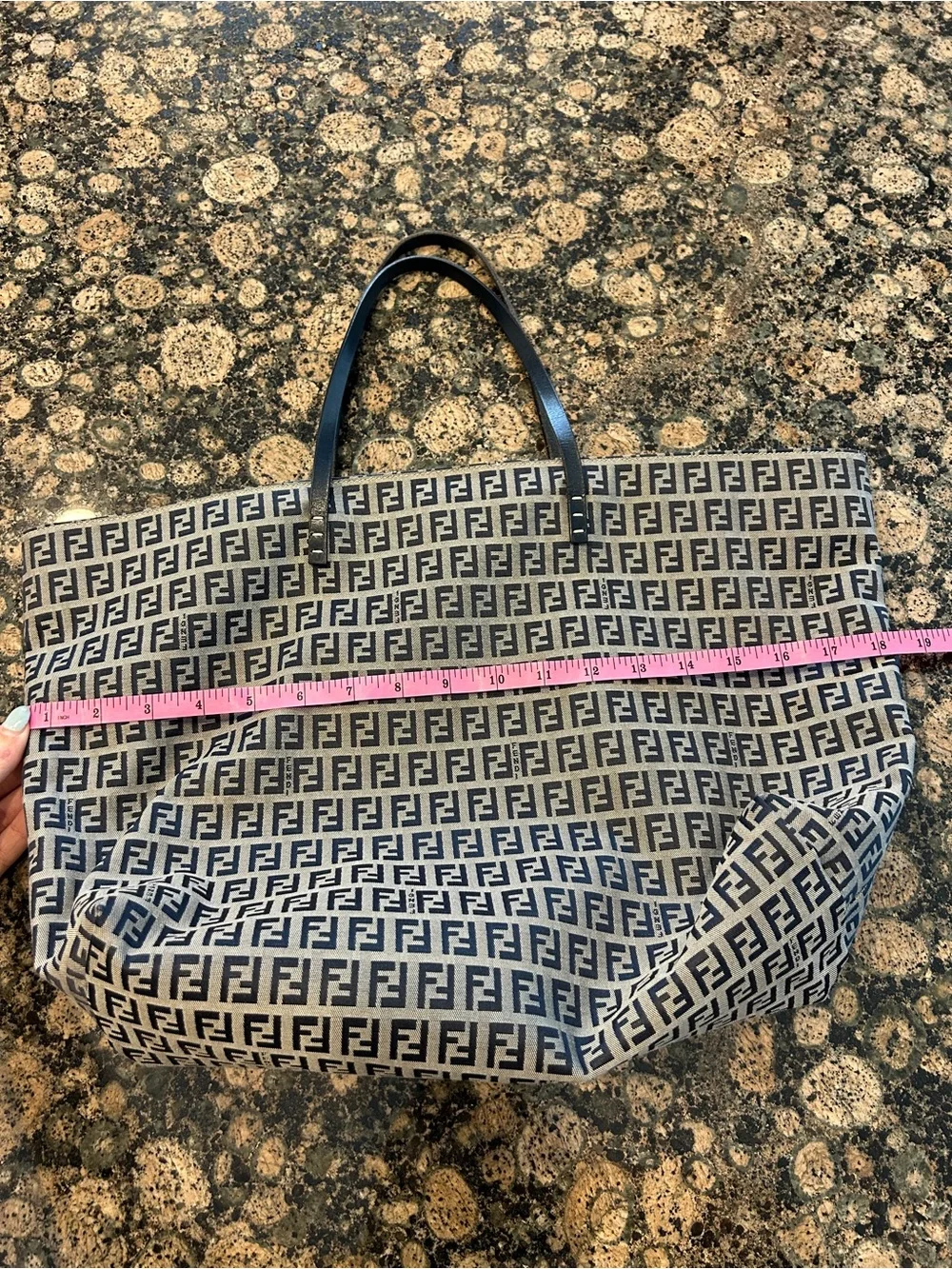 Fendi Blue Monogram Tote Bag